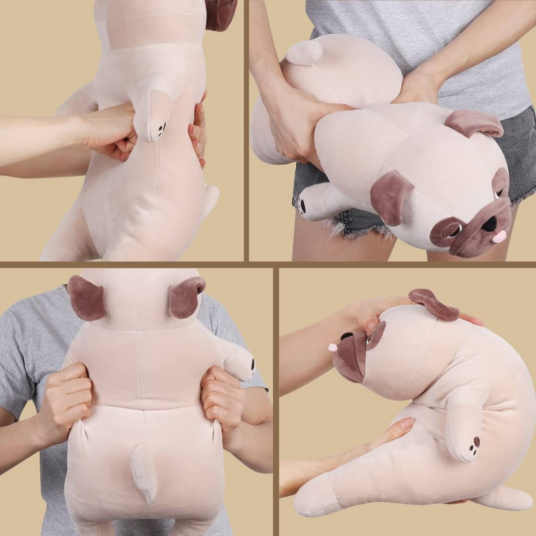 Das beschwerte Mops Kuscheltier ist ein sensorisches Plüschtier, ideal zur Unterstützung bei Angstzuständen, Stressabbau und zur Förderung der Entspannung.