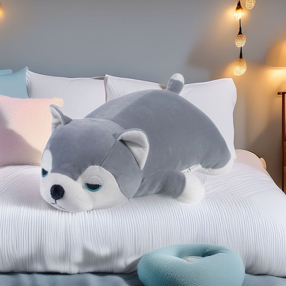 Ein therapeutisches Husky Plüschtier, das hilft, Angstzustände zu lindern und die Schlafqualität zu verbessern. Ideal für Erwachsene und Kinder zur Entspannung.